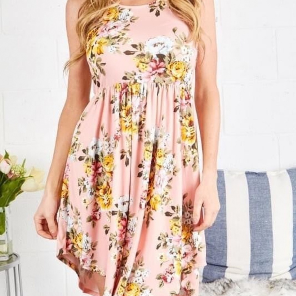 Pink floral dress